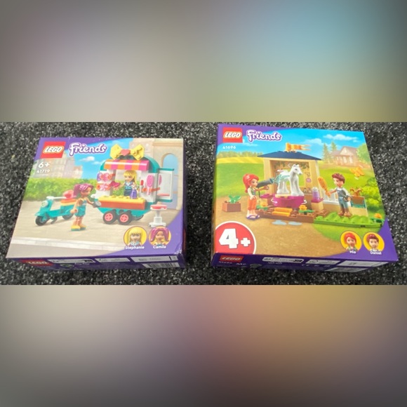 Lego Other - 2 Lego Friends Sets Mobile Fashion Boutique and Pony Washing Stable 41696 41719